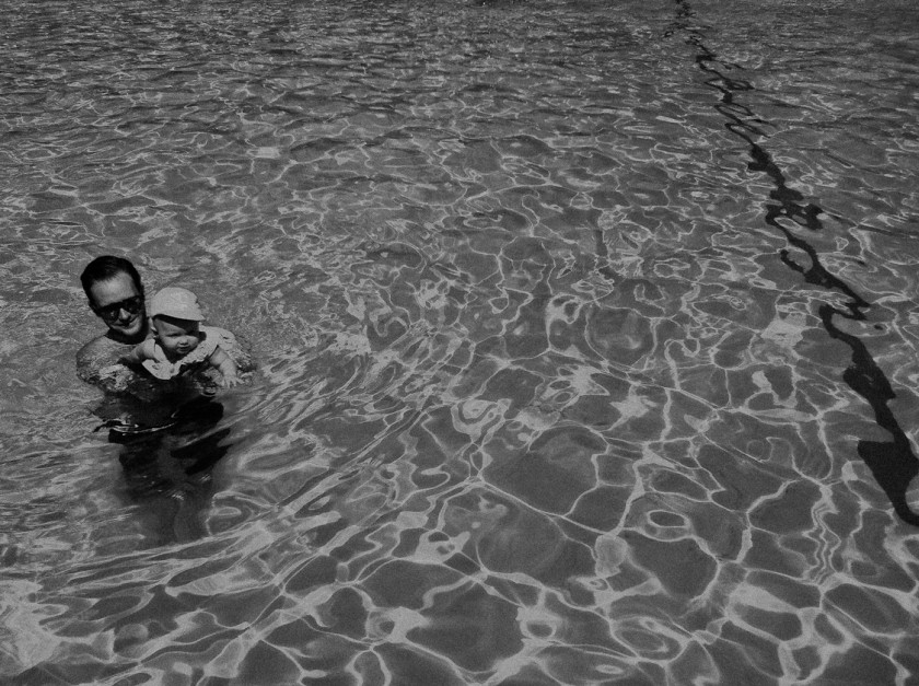 she went swimming for the first time.
