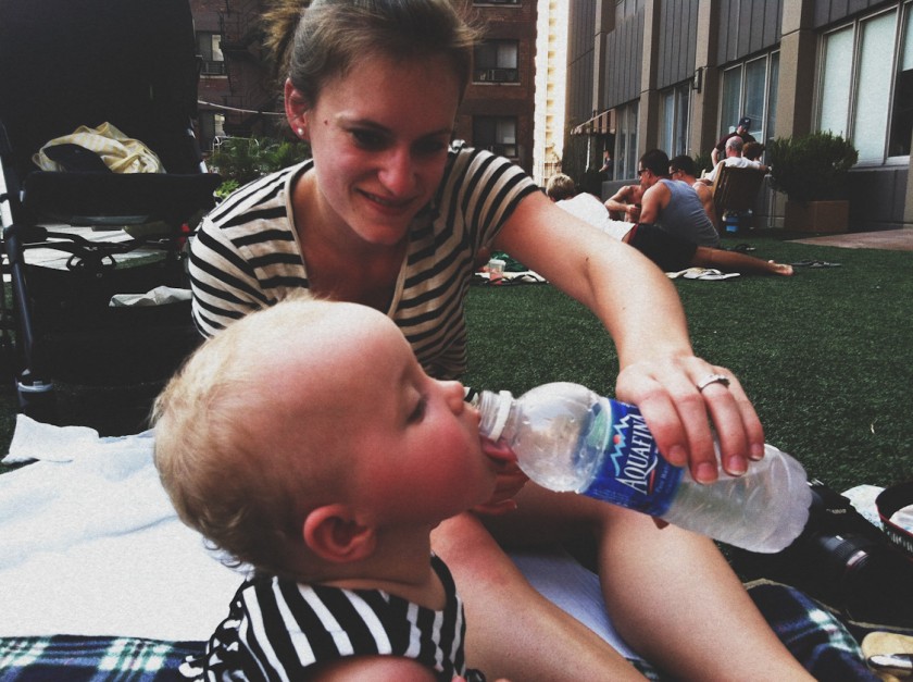 it was hot so she drank some water.